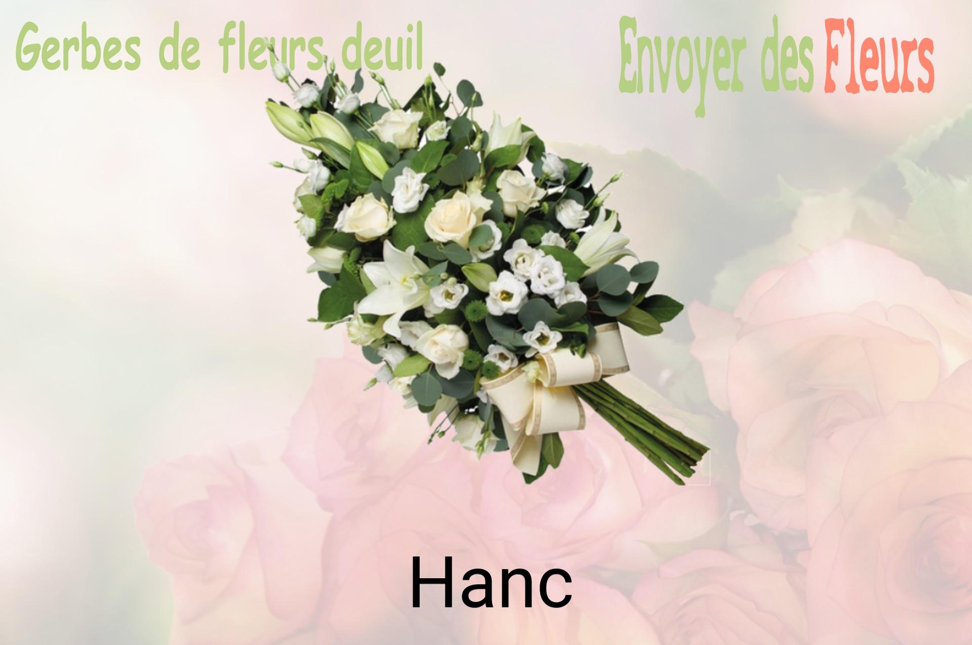 Gerbe de fleurs de deuil livrée à Hanc